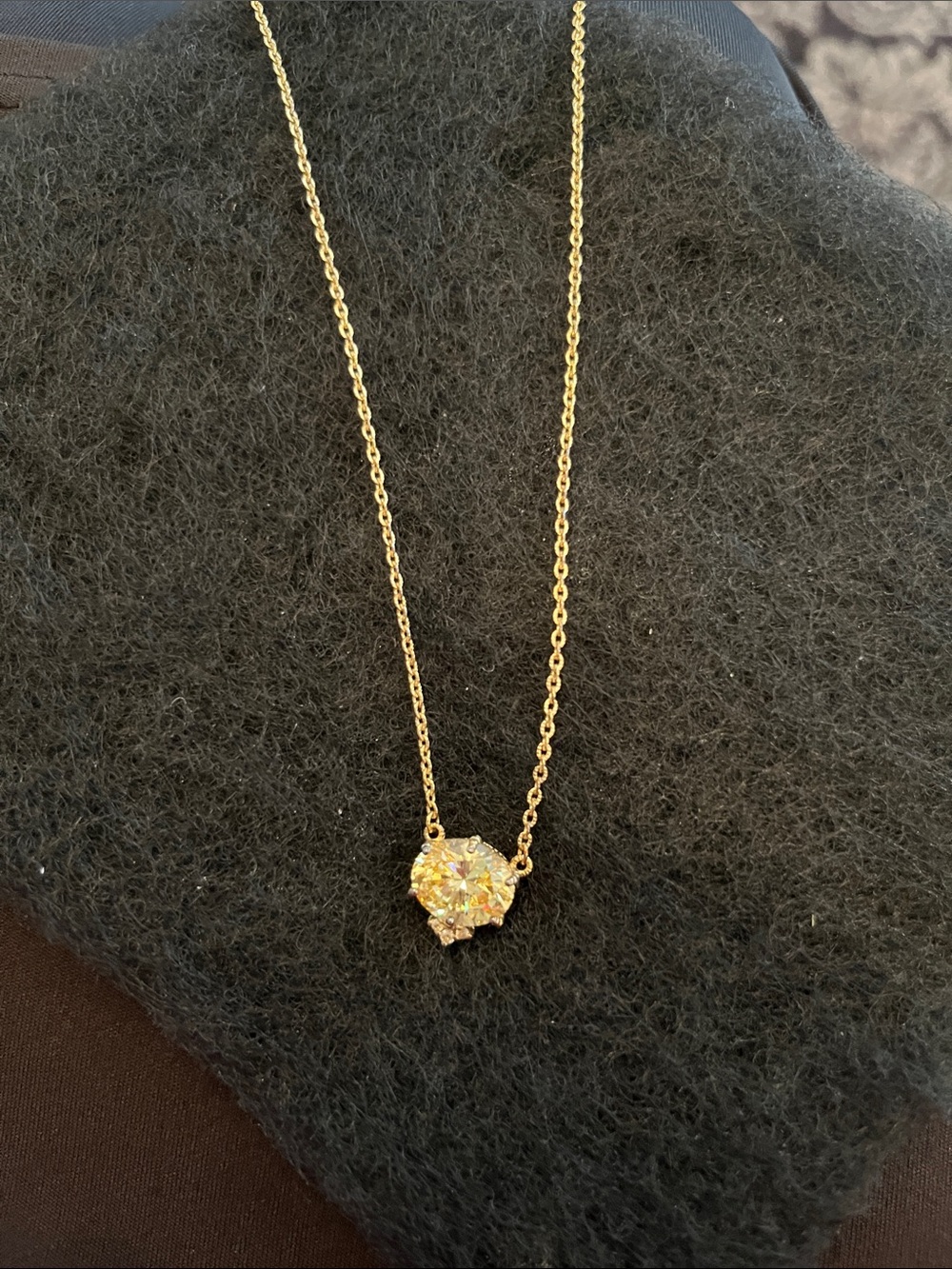 Judith Ripka Gold Crystal Cluster Necklace
